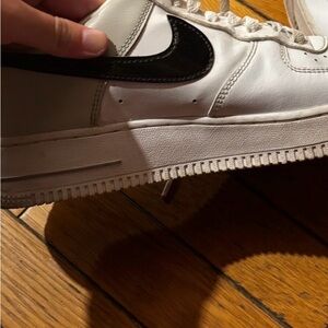 Nike White and Black Air Force Shoe